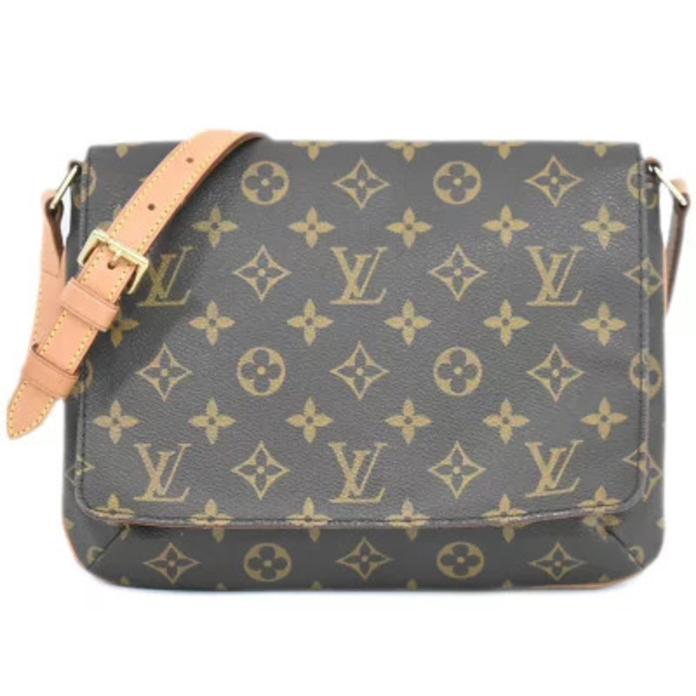 Louis Vuitton LV Musette Tango Monogram Shoulder Bag Canvas Leather Brown